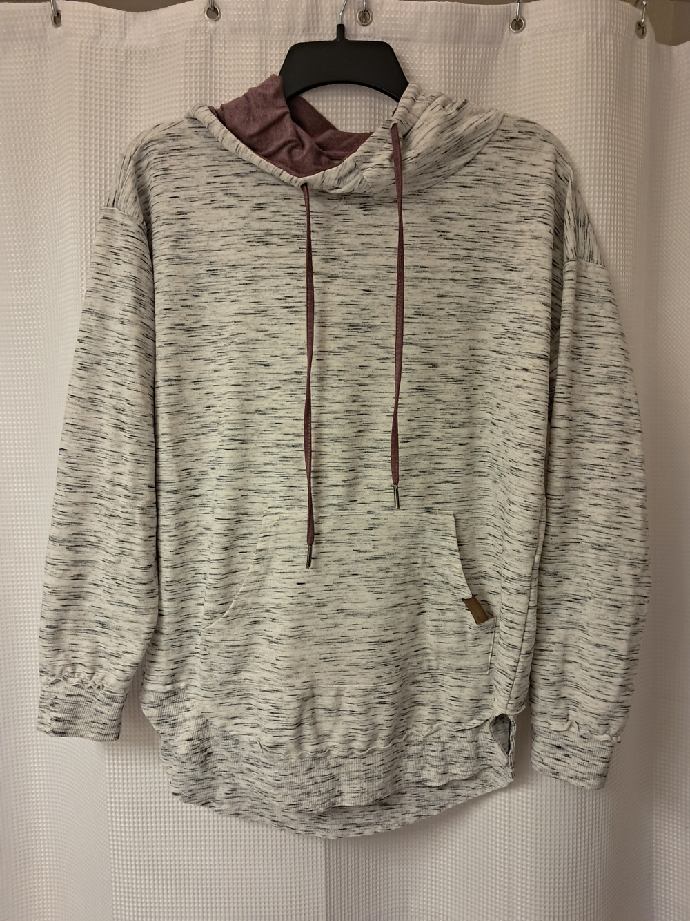 Women's Heather Gray Hoodie with Maroon Accent